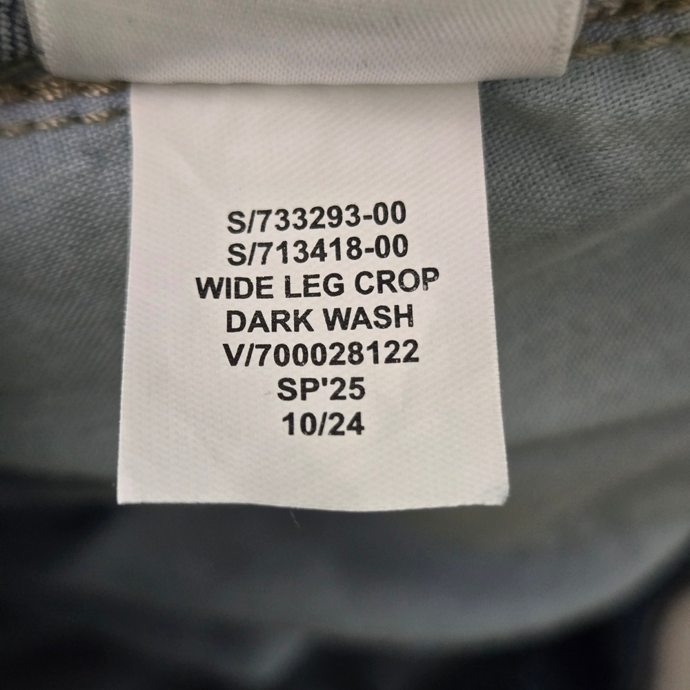 GAP Women's Denim High Rise Wide Leg Crop Dark Wash Seam Jeans 4/27R 733293-00 - Picture 8 of 15